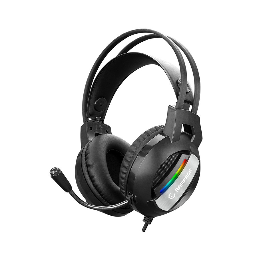 Rampage Slušalice sa mikrofonom gaming RM-K71 LINE , 3,5 mm + USB, Rainbow Iluminated, PC/PS4/XBOX, Crne