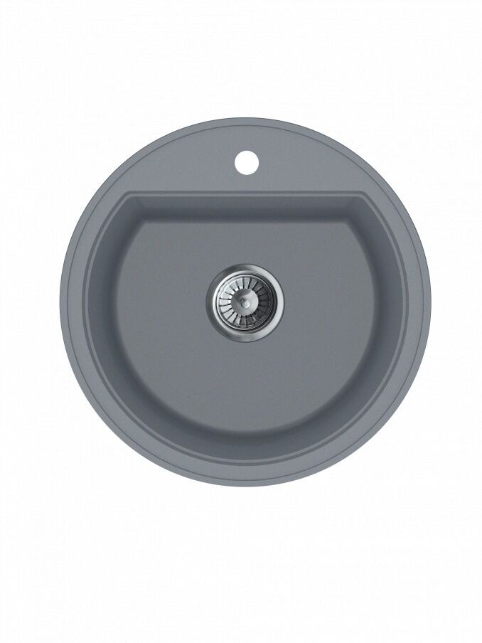 Valterra Okrugla granitna sudopera Como, 510 mm, Siva