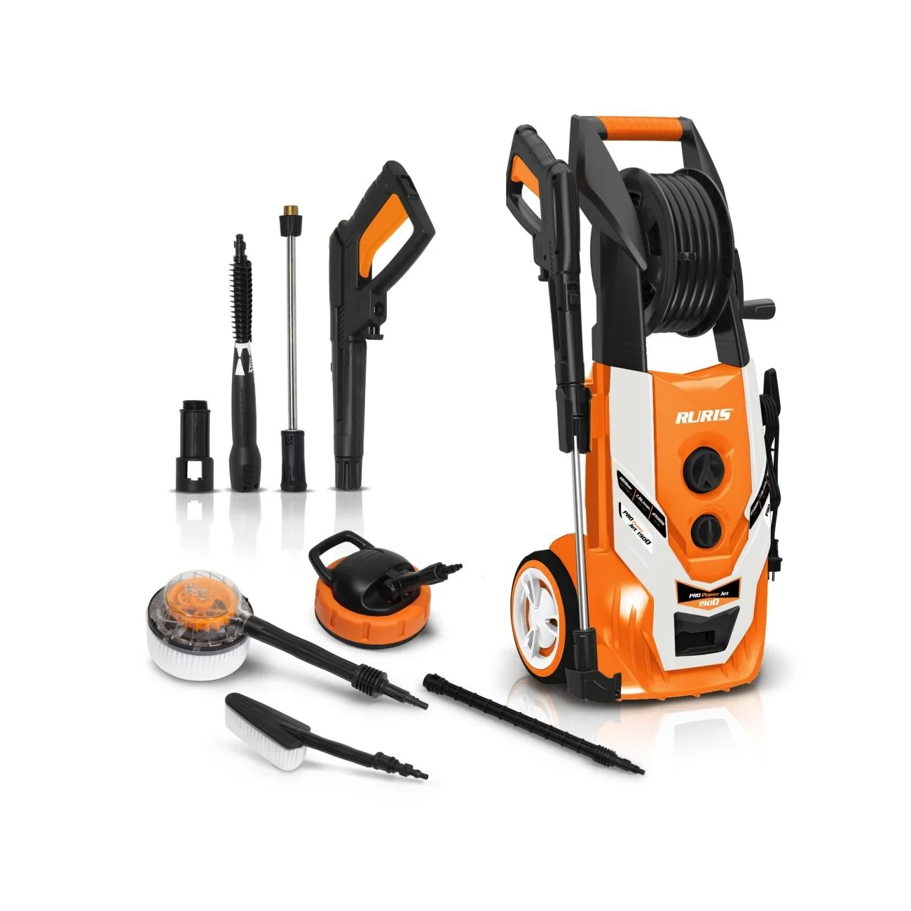 Ruris Električni perač visokim pritiskom CleanPowerJet 1900, 2500W, 160bar, Narandžasto-Crni