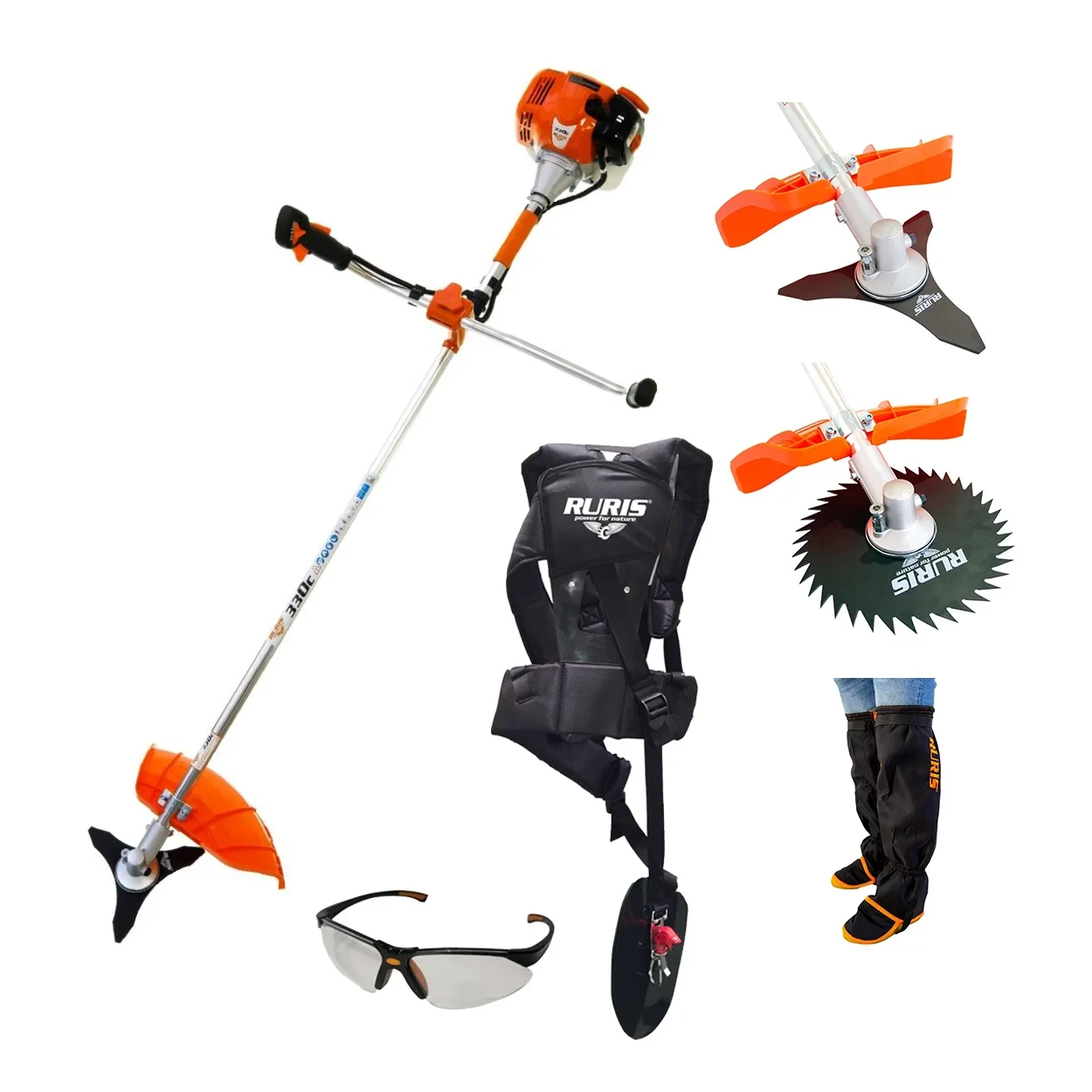 Ruris Motorni trimer za travu 330C, 1.2KS, Narandžasti