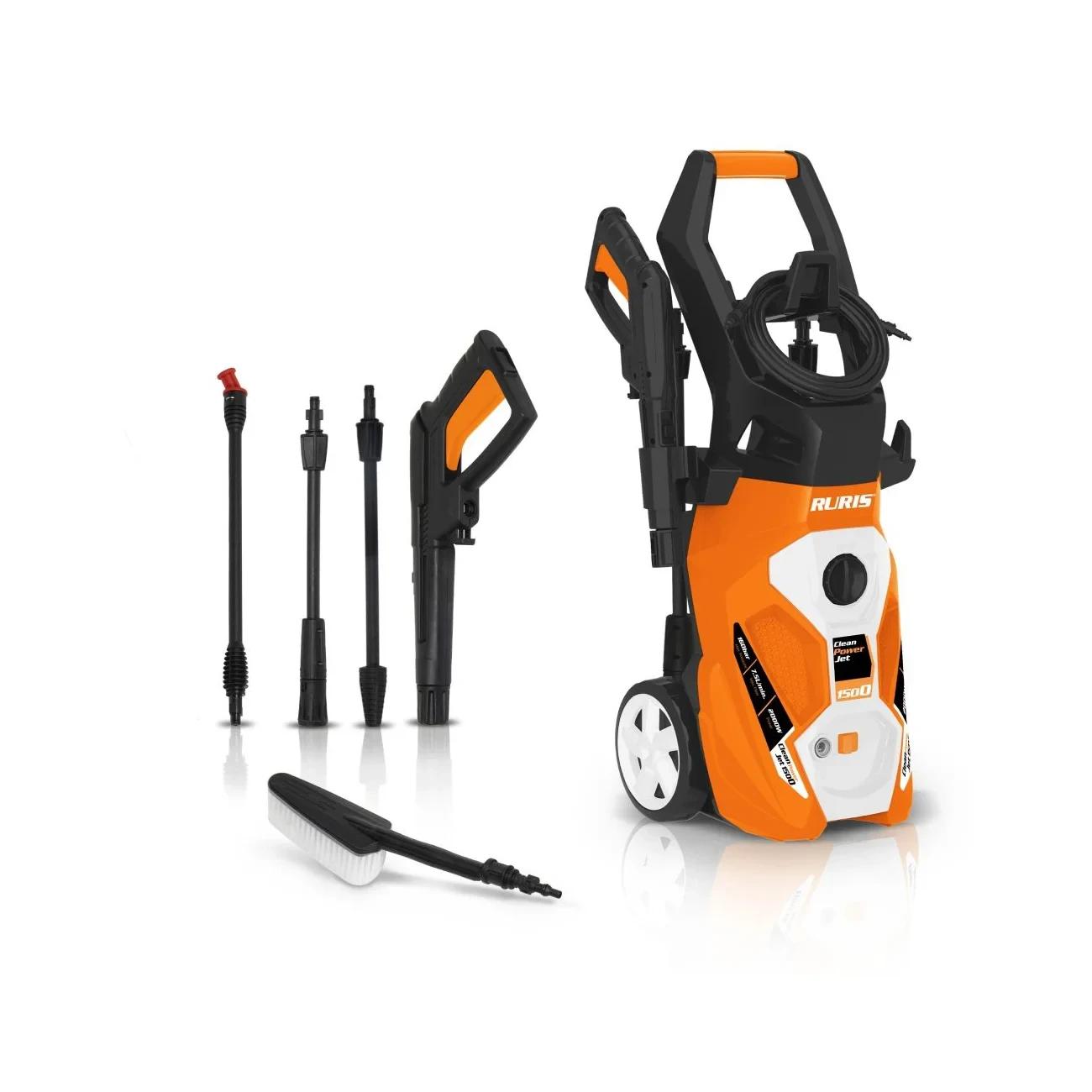 Ruris Električni perač visokim pritiskom CleanPowerJet 1500, 2000W, 160bar, Narandžasto-Crni