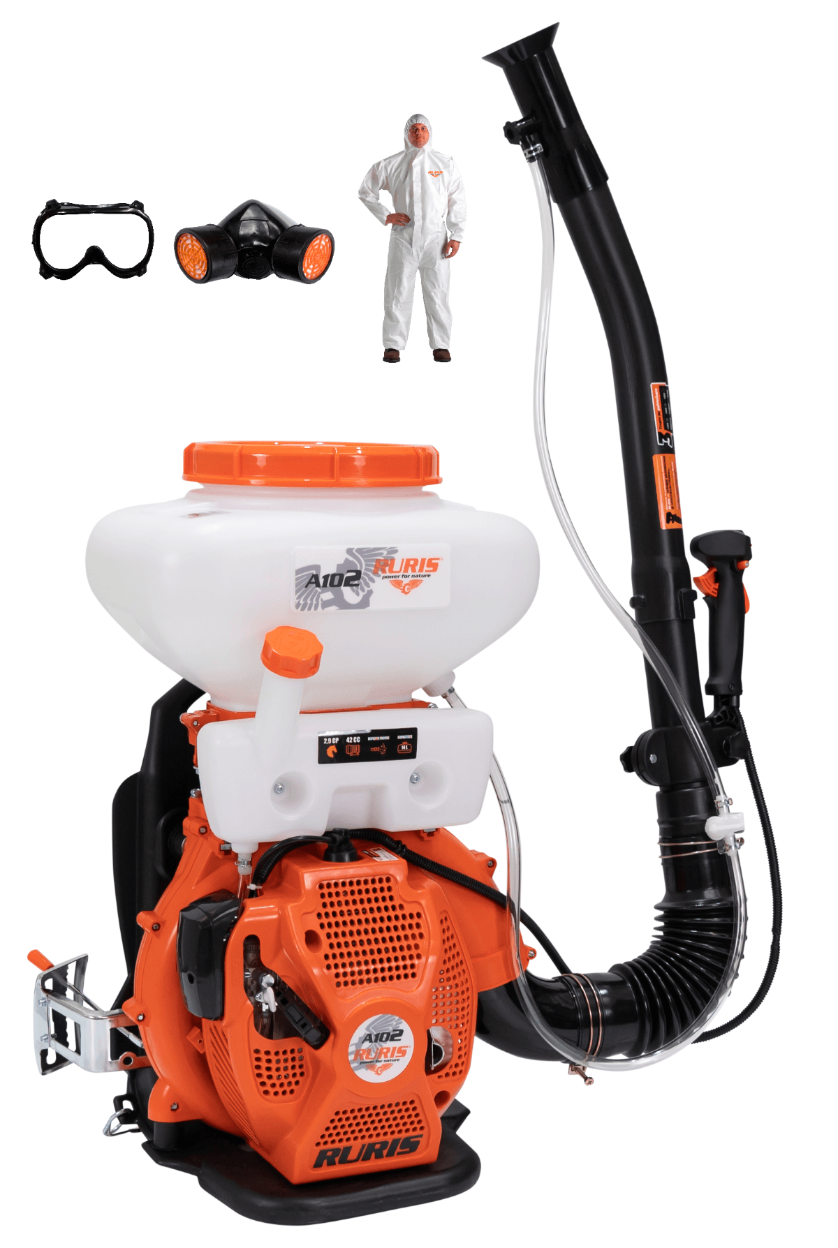 Ruris Motorna prskalica Atomizer A102, Narandžasto-Bijela