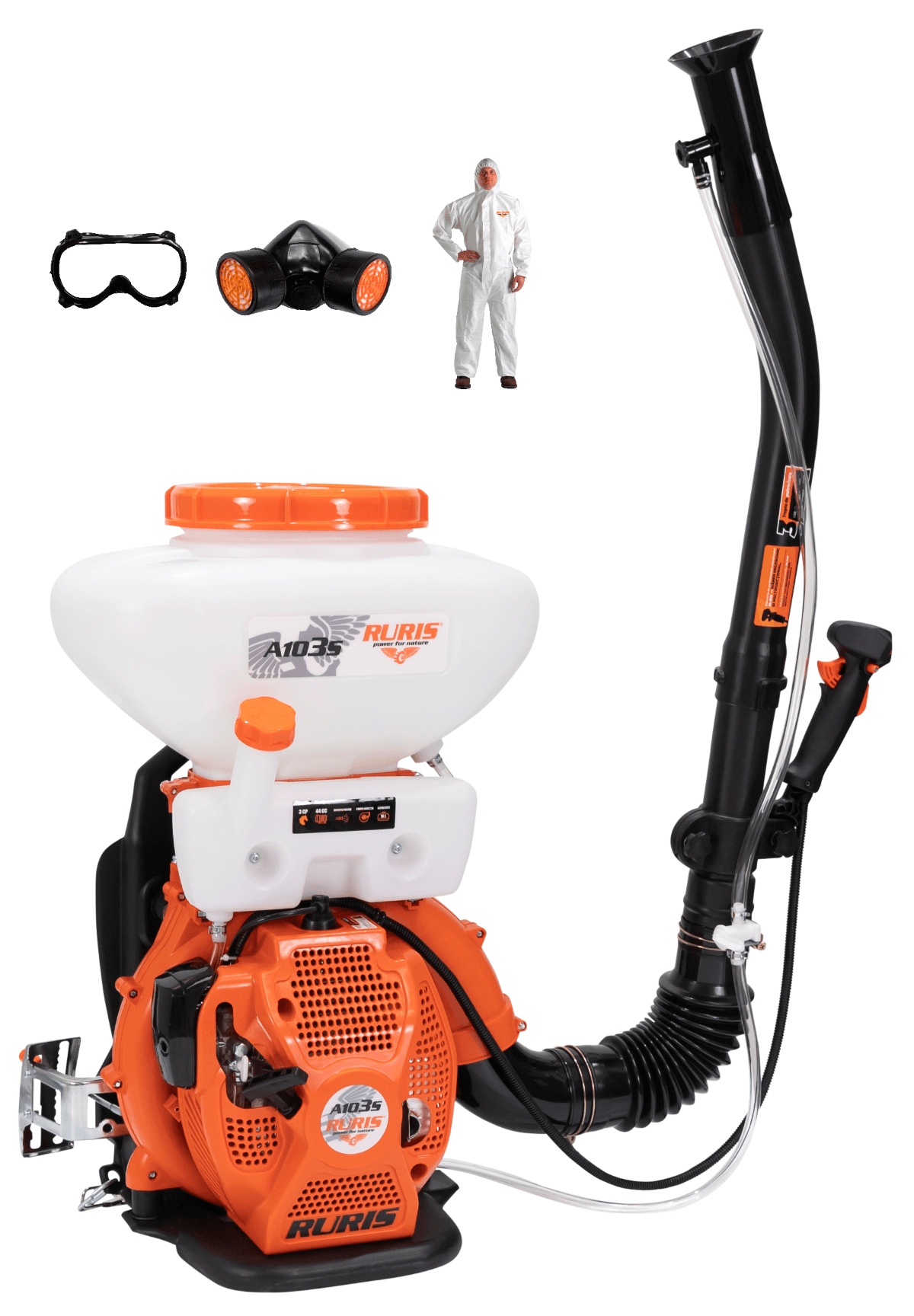 Ruris Motorna prskalica Atomizer A103S, Narandžasto-Bijela