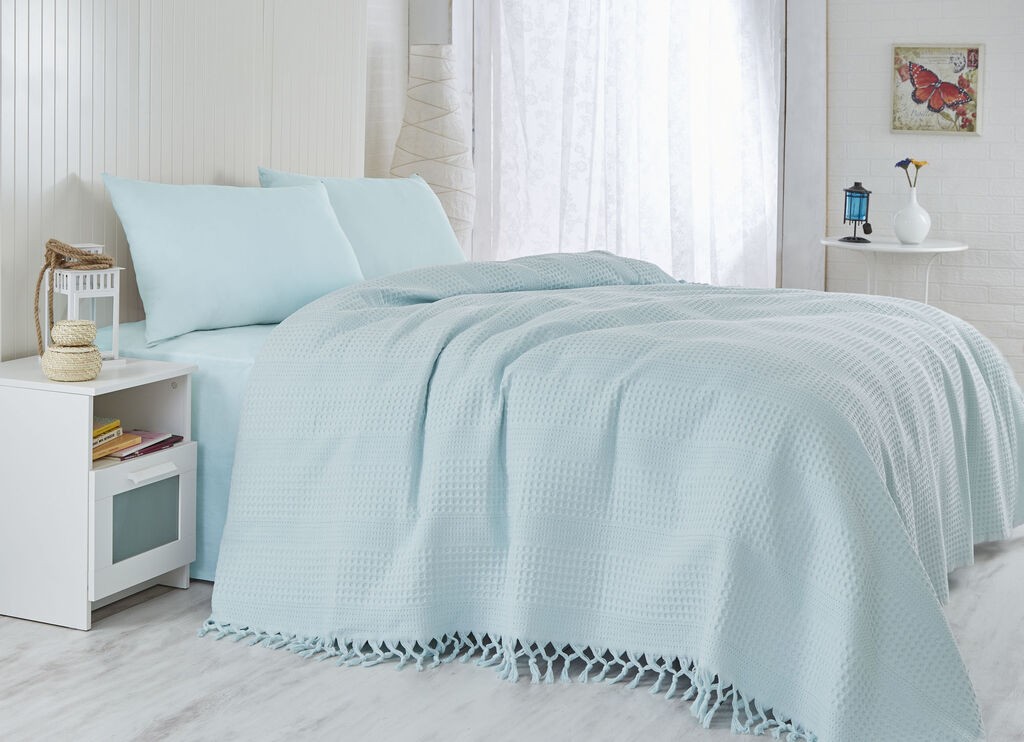 L'essentiel Maison Prekrivač za bračni krevet, svijetloplava, 220 x 240 cm, menta