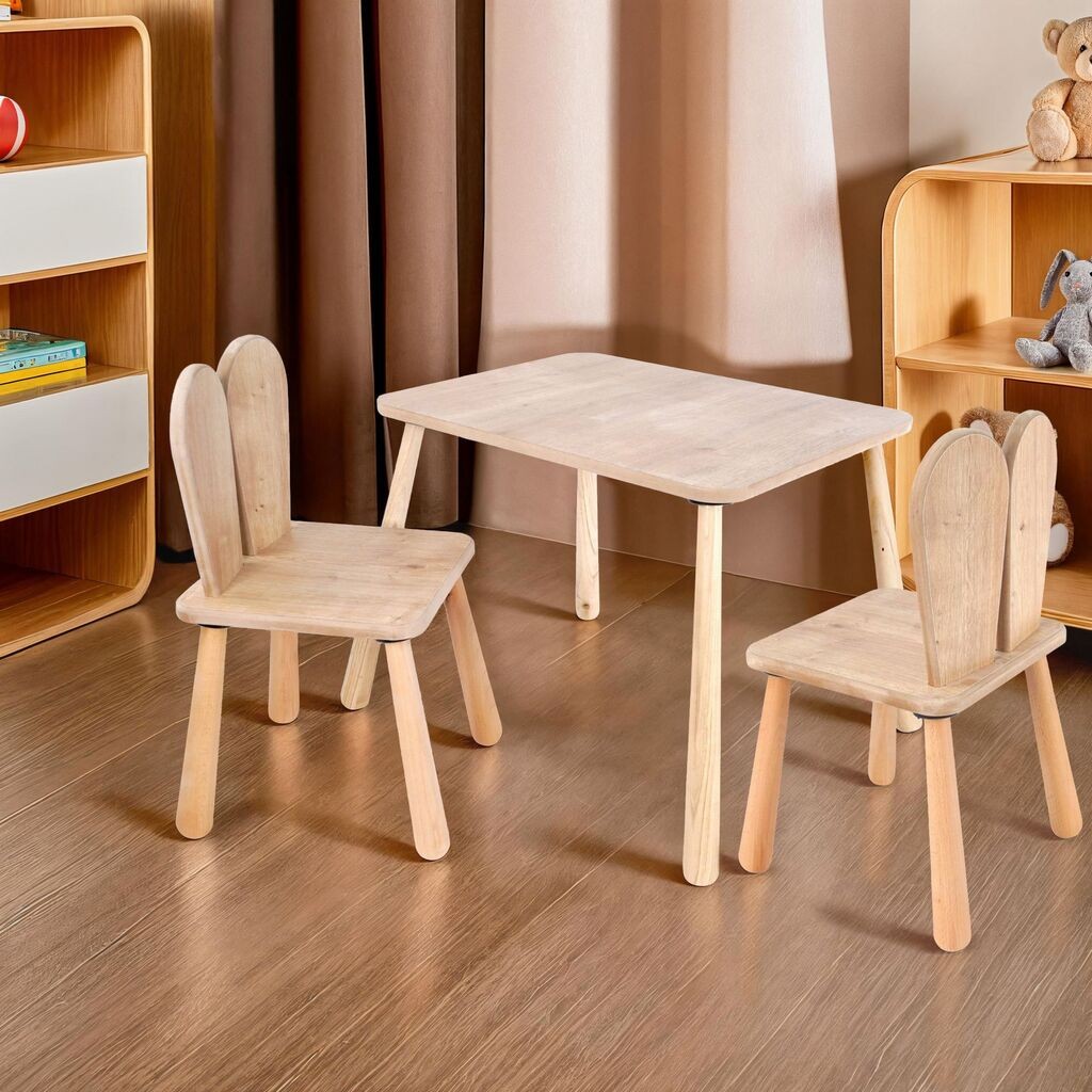 Hanah Home Dječiji sto i 2 stolice BLTYZ-AKTV061-1, Boje hrasta