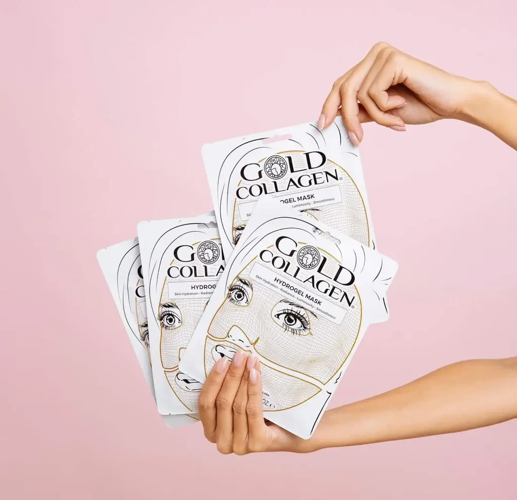 Gold Collagen Maska, Hydrogel za lice, 4 Komada