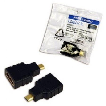 LogiLink HDMI za Micro HDMI Ženski na muški Adapter AH0010, Crni