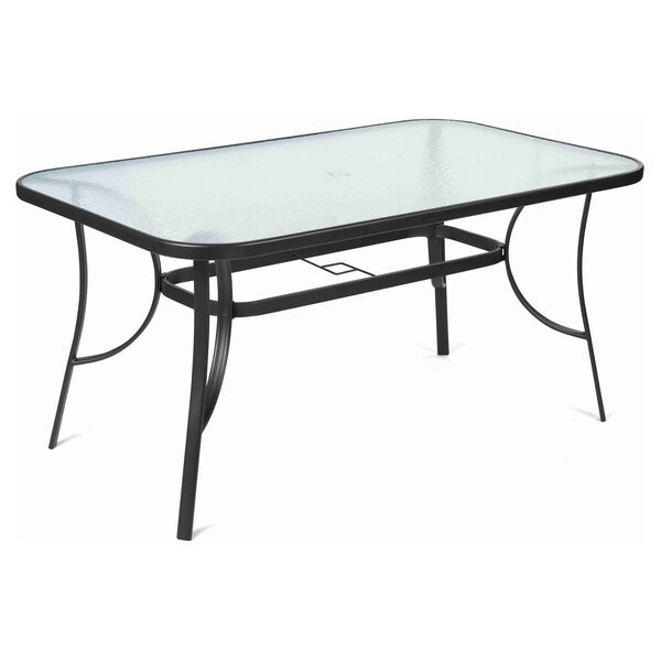 Fieldmann Vrtni metalni sto sa providnim staklom FDZN 5020, 150x90x71 cm, Crni