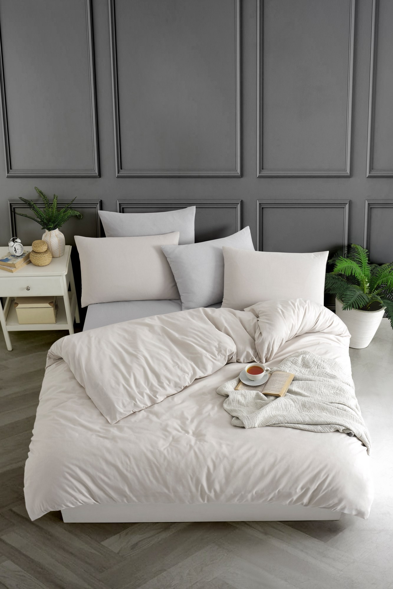 L'essentiel Maison set posteljine obojena predivo, 160x220cm, bež