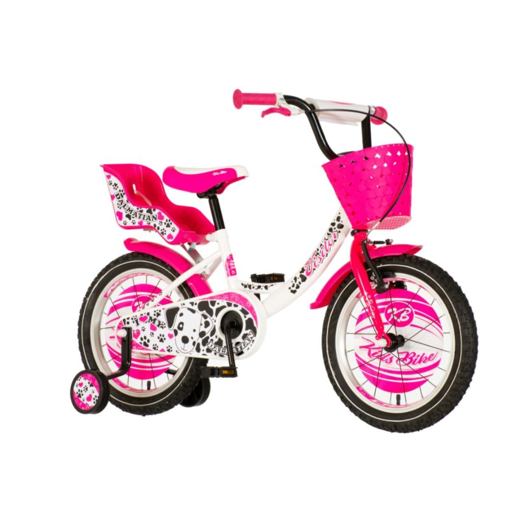 Visitor Bicikl za djevojčice Dalmatian 16", Roze-bijeli