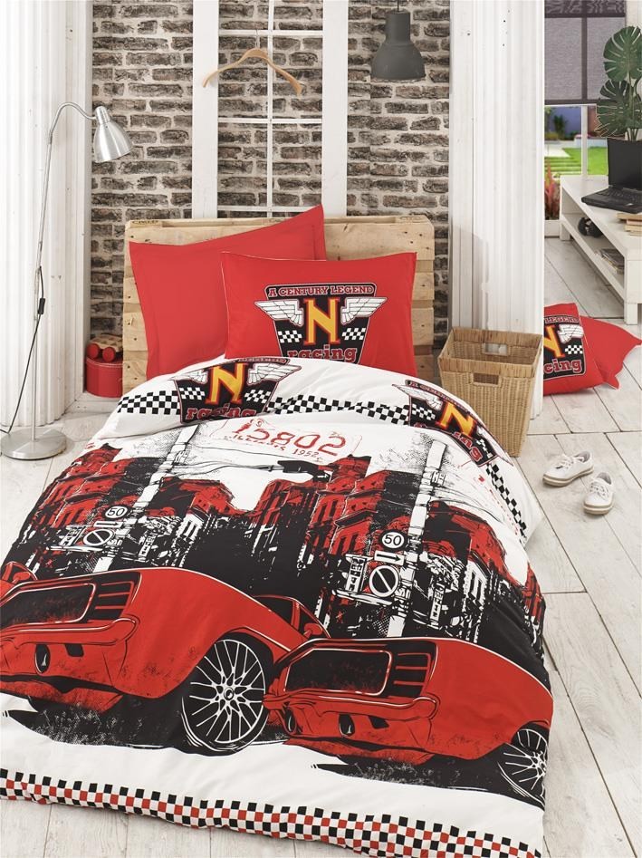 L'essentiel Maison set posteljine Bolide, 160x220cm, crvena