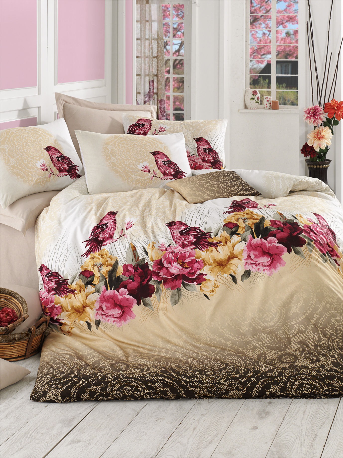 L'essentiel Maison set posteljine Calikusu, 160x220cm, krem