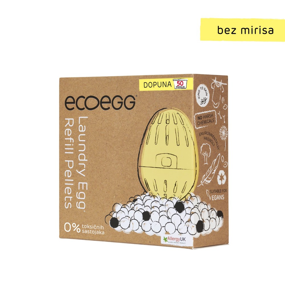 Ecoegg 2u1 dopuna za eko-deterdžent i omekšivač za veš, Bez mirisa, 50 pranja
