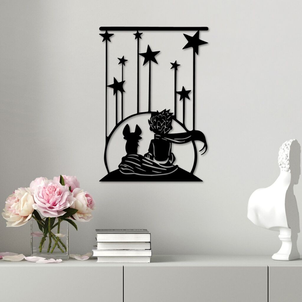 Wallity Zidna dekoracija Mali princ 5, 43 x 60 cm, Crna