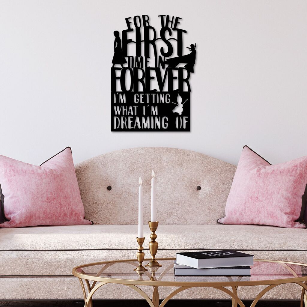 Wallity Zidna dekoracija Prvi put zauvijek, 40 x 54 cm, Crna