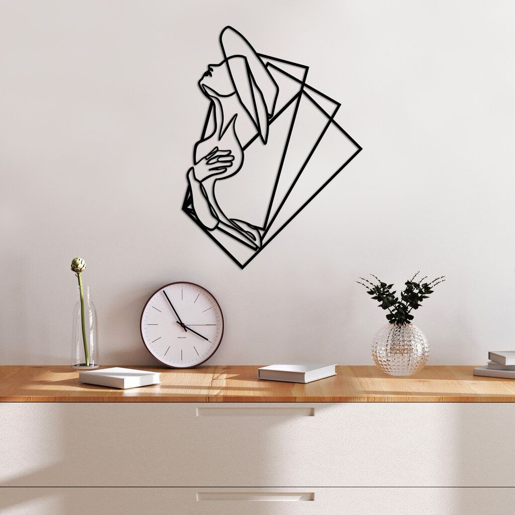 Wallity Zidna dekoracija Žena 1 - M, 50 x 37 cm, Crna