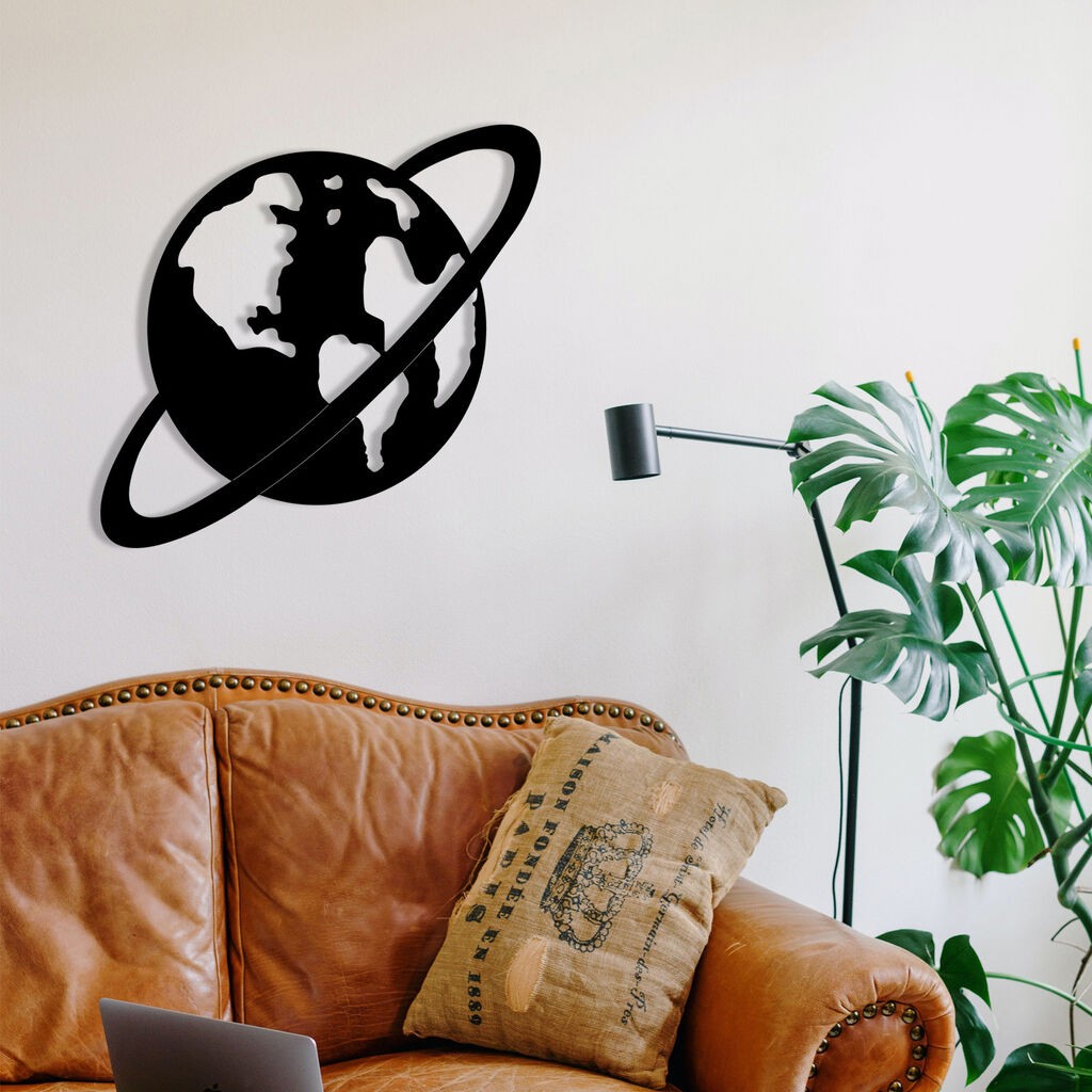 Wallity Zidna dekoracija Planet - M122, 70 x 67 cm, Crna