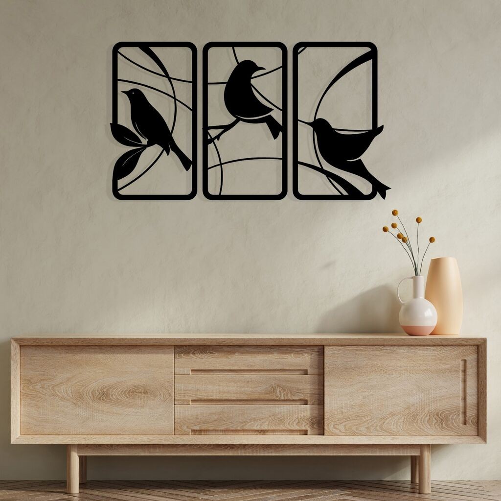 Wallity Zidna dekoracija Sentimiento 337, 120 x 68 cm, Crna