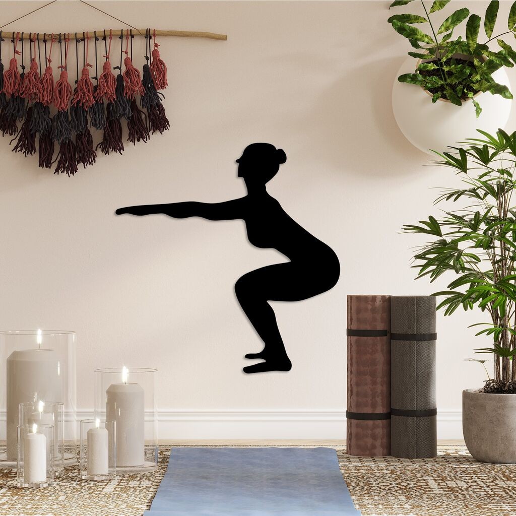 Wallity Zidna dekoracija Yoga 27, 54 x 55 cm, Crna