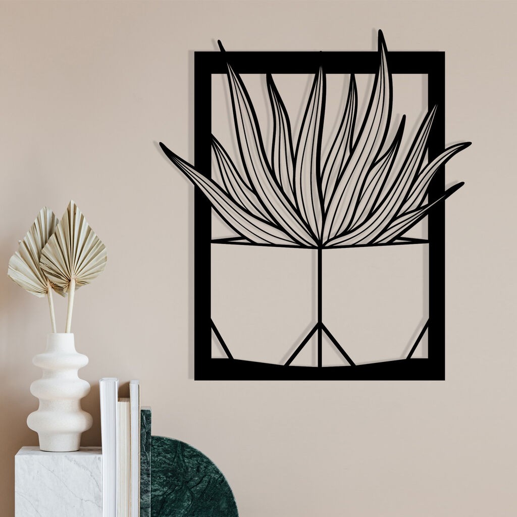 Wallity Zidna dekoracija Lagom, 46 x 52 cm, Crna