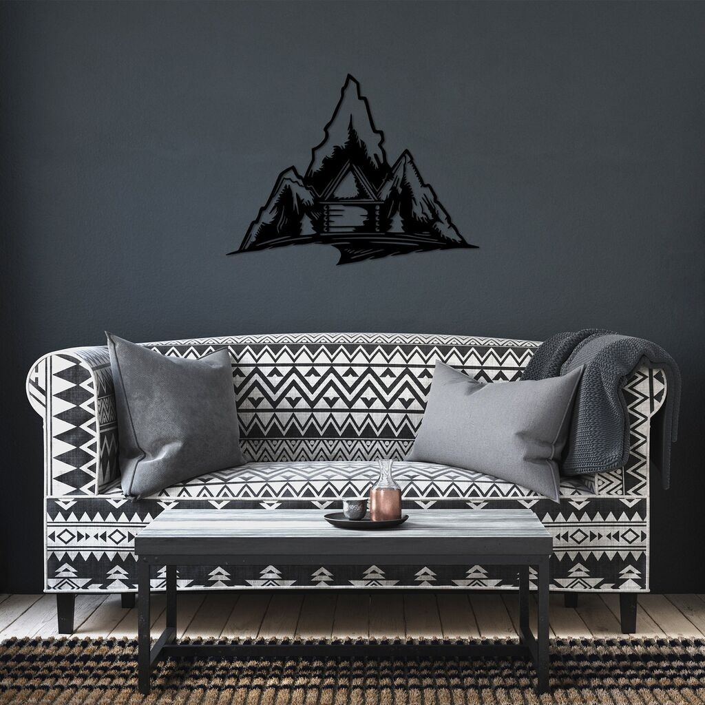 Wallity Zidna dekoracija Everest, 52 x 70 cm, Crna