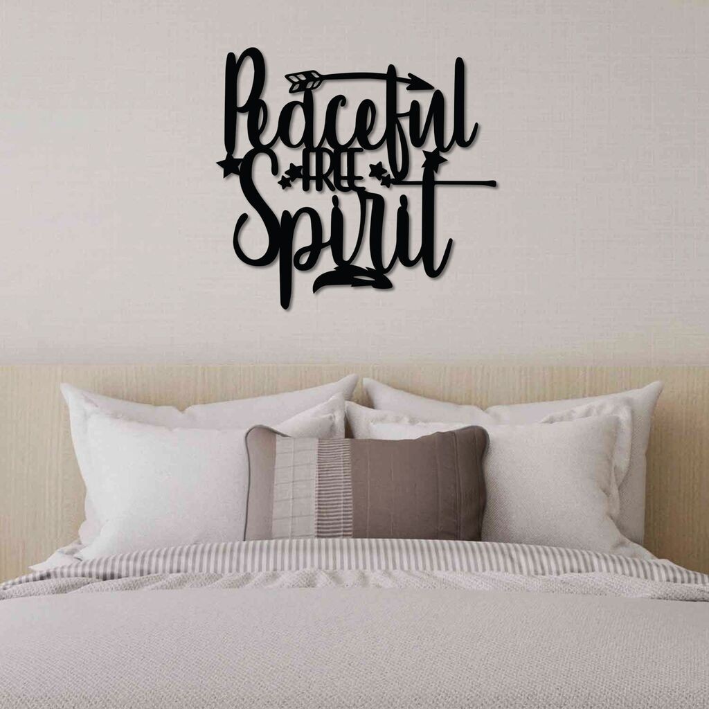 Wallity Zidna dekoracija Mirni i slobodni duh, 52 x 48 cm, Crna