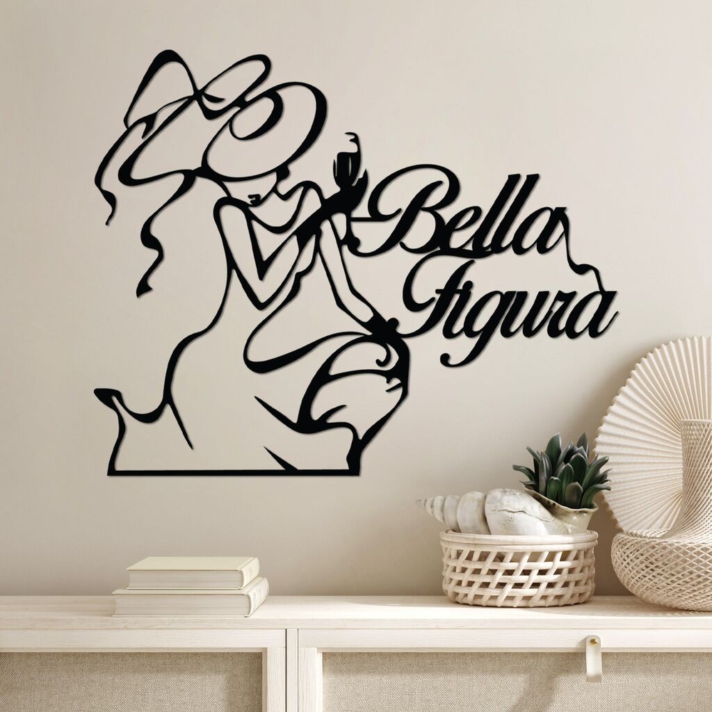 Wallity Zidna dekoracija Bella Figura 4, 56 x 46 cm, Crna