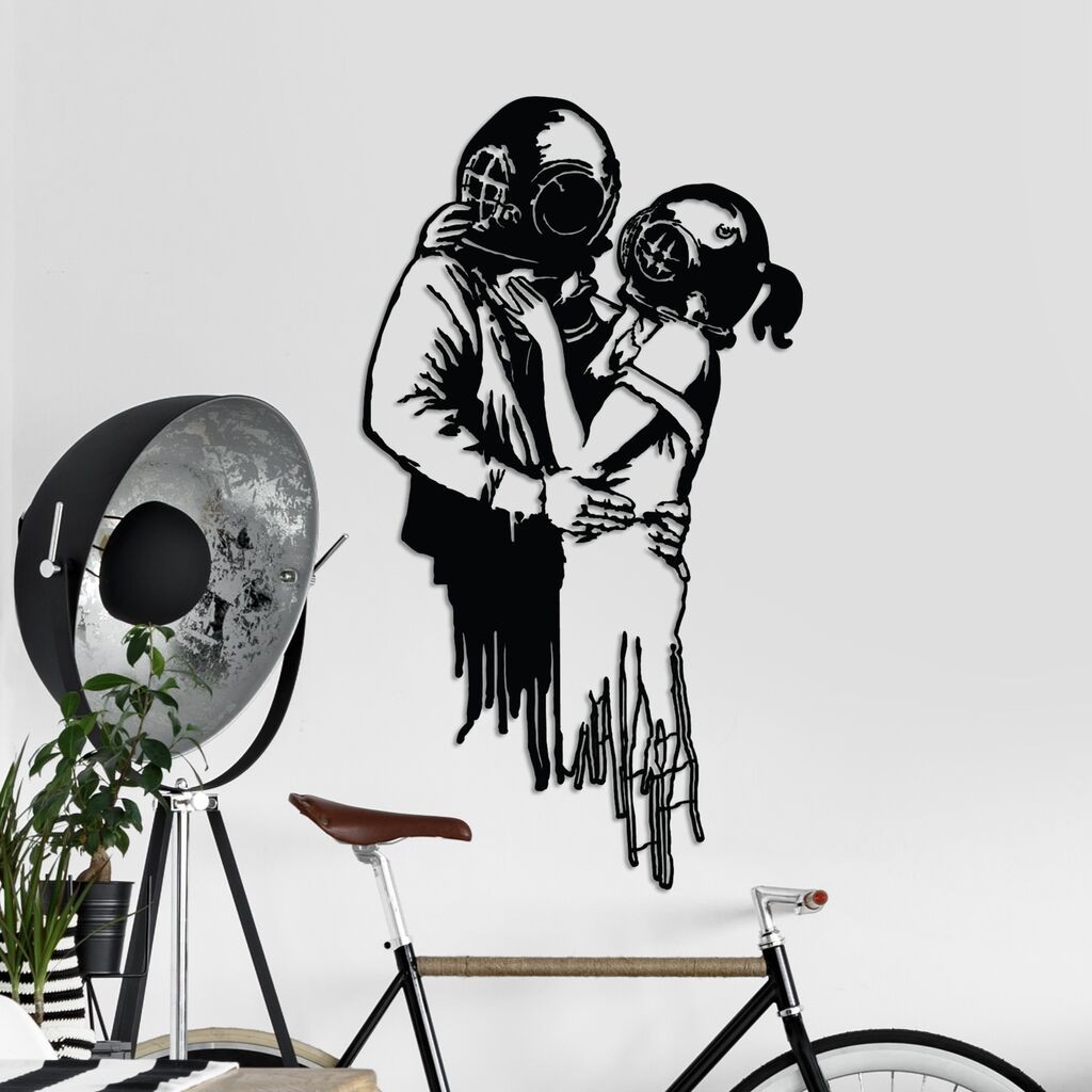 Zidna dekoracija Banksy 11, 47 x 85 cm, Crna