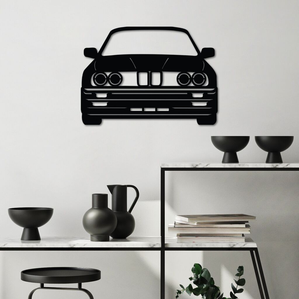 Wallity Zidna dekoracija BMW M3 E30, 57 x 41 cm, Crna