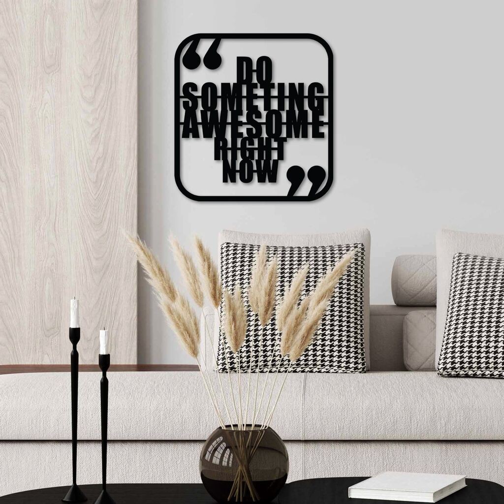 Wallity Zidna dekoracija Awesome Right, 50 x 50 cm, Crna