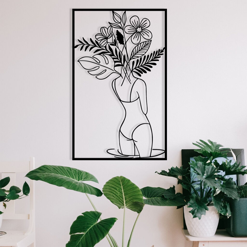 Zidna dekoracija Gupse, 38 x 61 cm, Crna