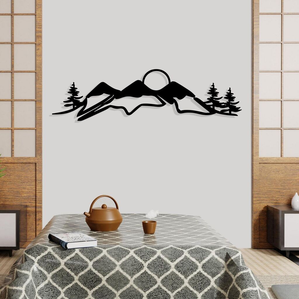 Wallity Zidna dekoracija Snježni tanjir, 106 x 29 cm, Crna