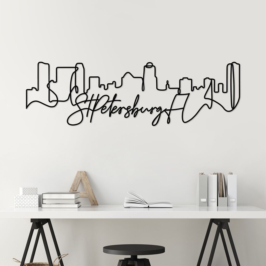 Wallity Zidna dekoracija Sankt Peterburg, 120 x 36 x 1,5 cm, Crna