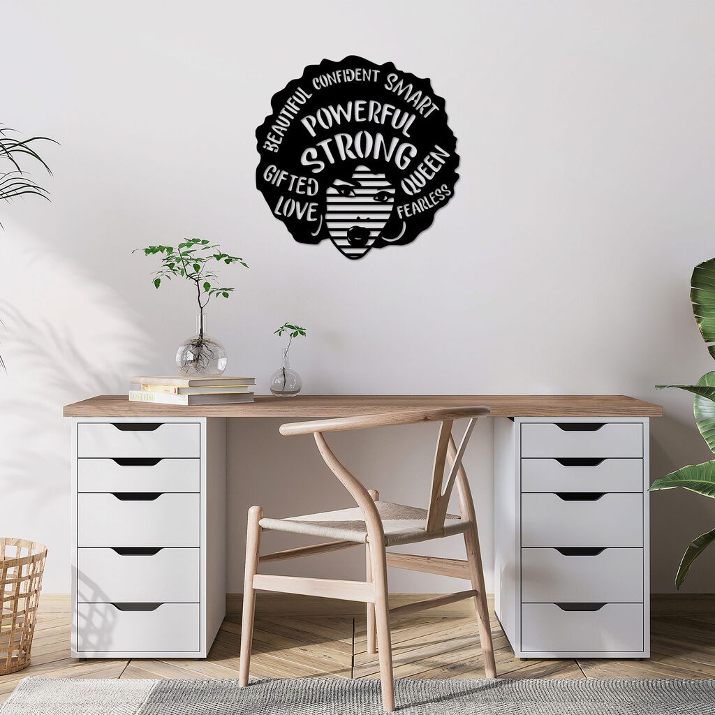 Wallity Zidna dekoracija Powerful Strong - 470, 70 x 70 cm, Crna