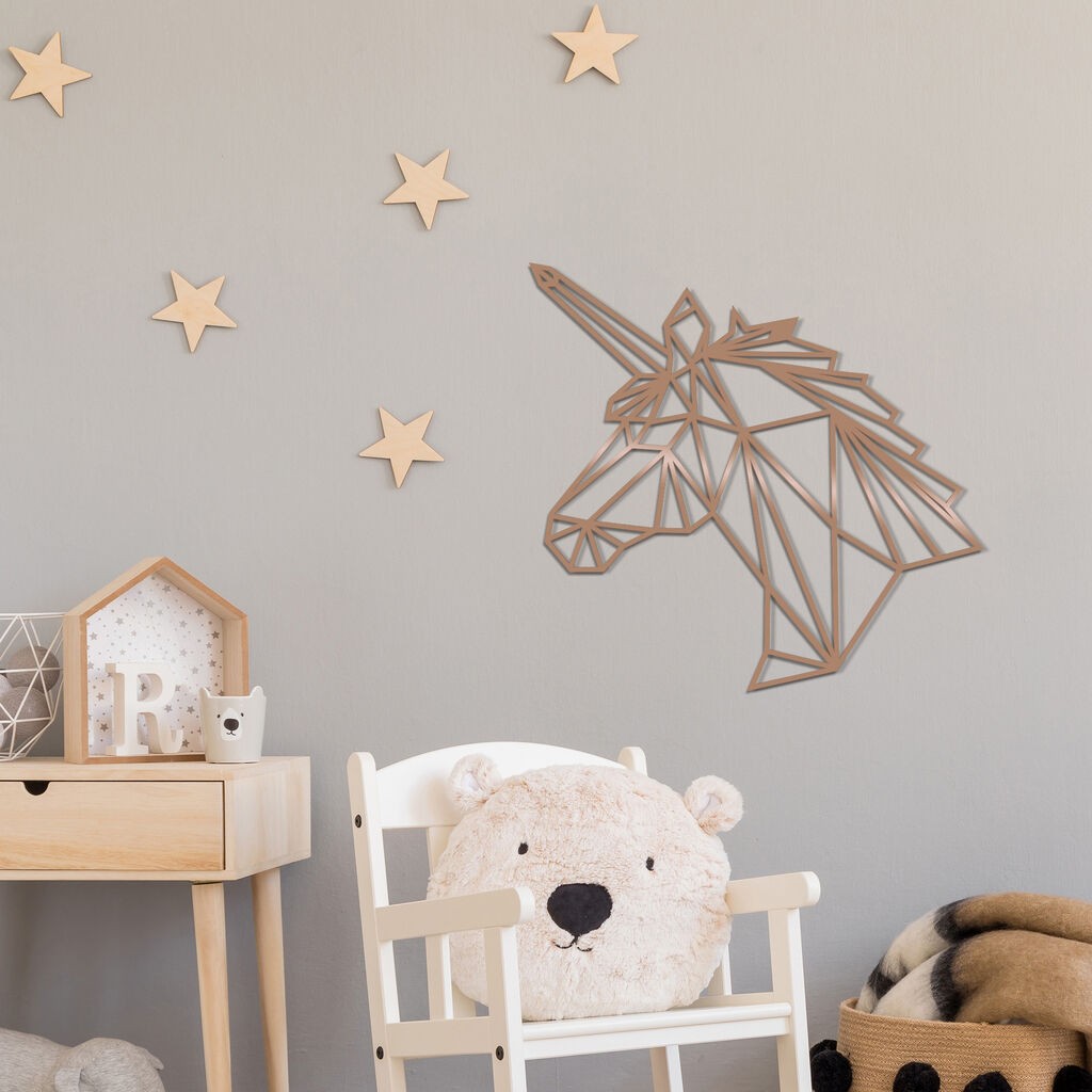 Wallity Zidna dekoracija Jednorog, 53 x 50 cm, Bakar