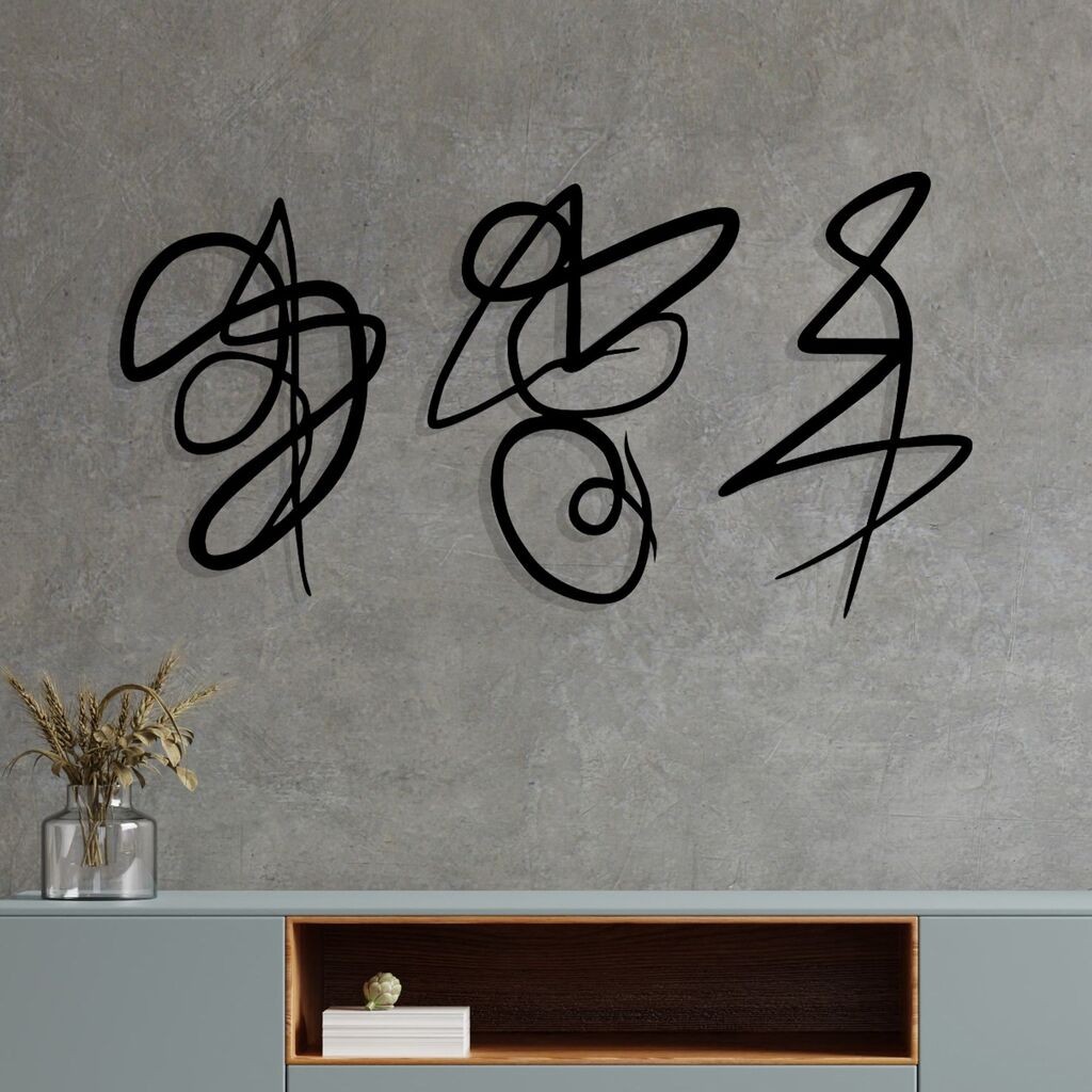 Wallity Zidna dekoracija Tramonto, 90 x 54 cm, Crna