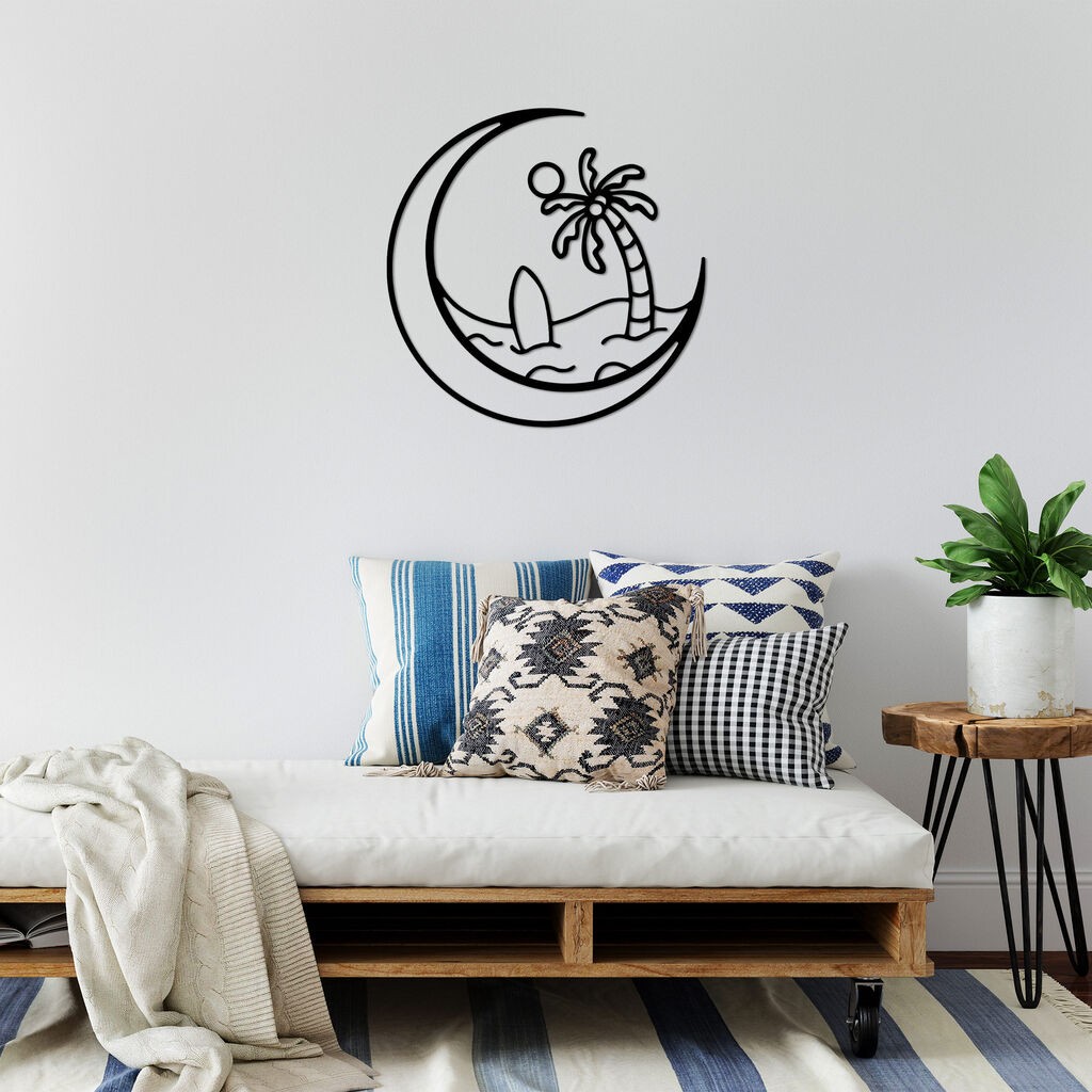 Wallity Zidna dekoracija Morski pijesak Surf - 450, 70 x 70 cm, Crna