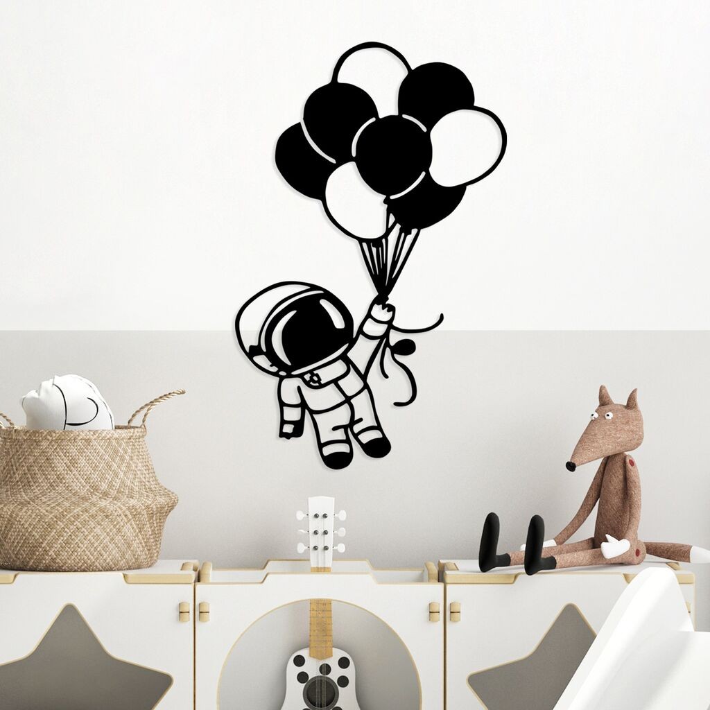 Wallity Zidna dekoracija Astronaut 2, 44 x 70 cm, Crna