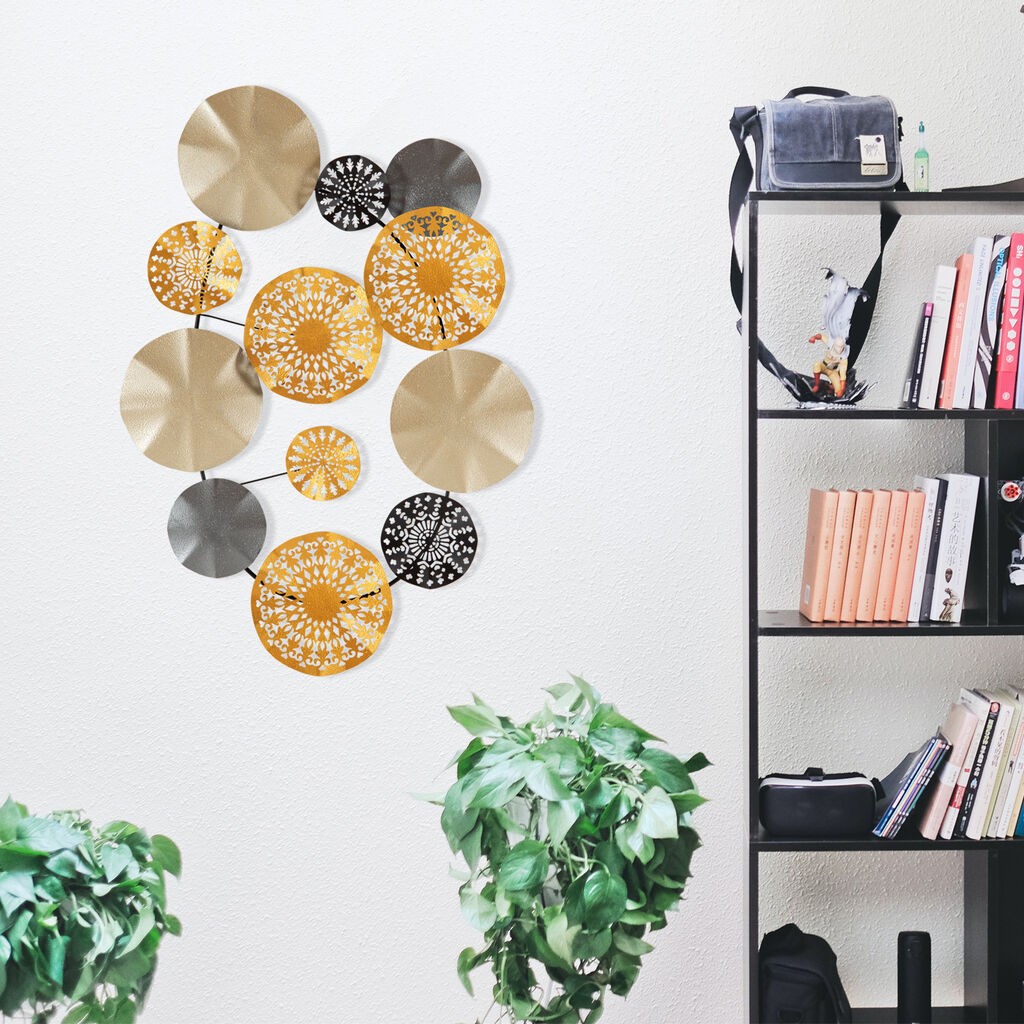 Wallity Zidna dekoracija Zlatna - CH109-1, 84 x 10 x 63 cm, Šarena