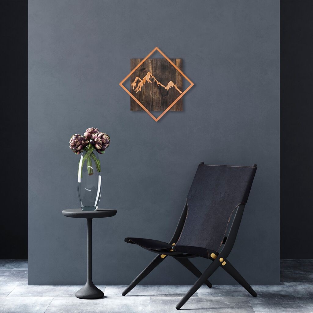 Wallity Zidna dekoracija Planina, 54 x 54 cm, Smeđa