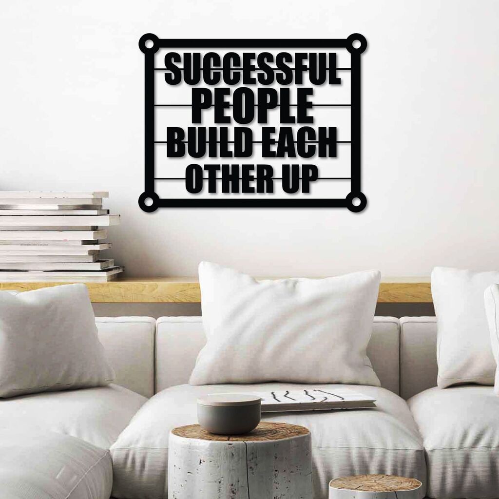 Wallity Zidna dekoracija Successful Build, 52 x 40 cm, Crna