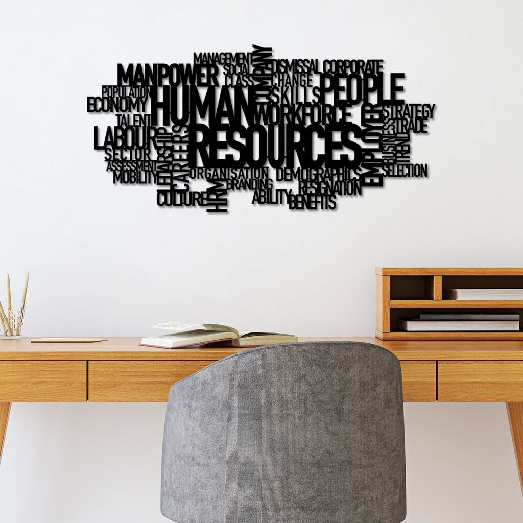 Wallity Zidna dekoracija Ljudski resursi, 86 x 41 cm, Crna