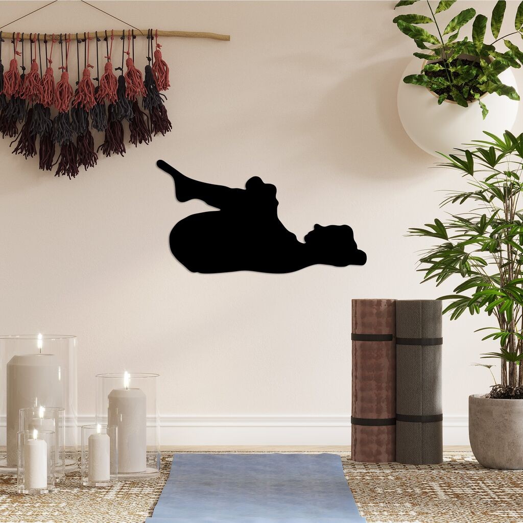 Wallity Zidna dekoracija Yoga 8, 60 x 33 cm, Crna