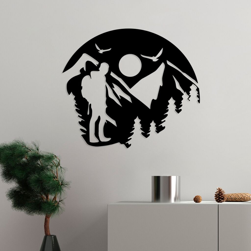 Wallity Zidna dekoracija za vanjsku upotrebu, 61 x 70 cm, Crna