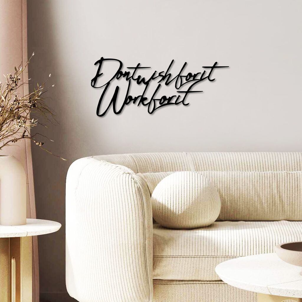 Wallity Zidna dekoracija Želja Rad, 55 x 23 cm, Crna