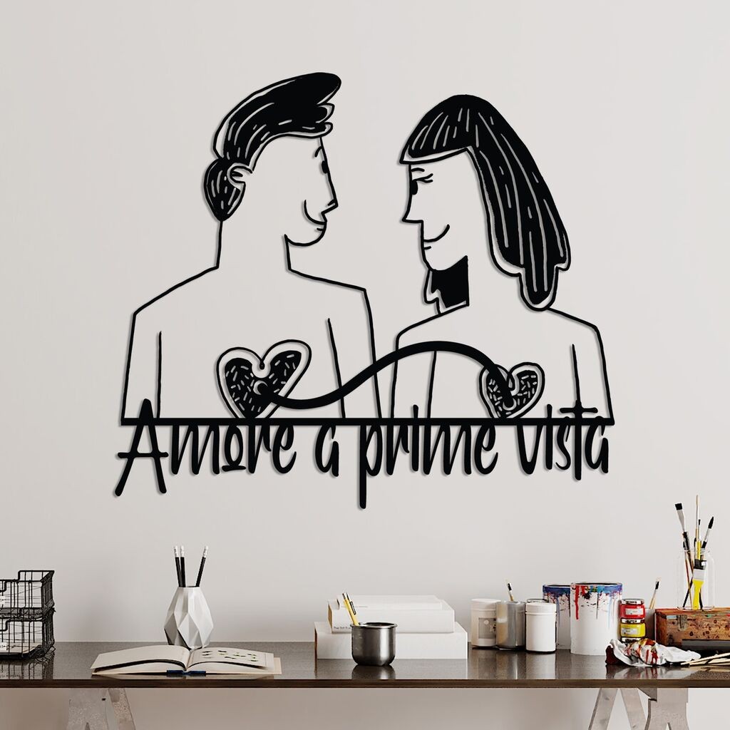 Wallity Zidna dekoracija Amore Prima Vista 5, 56 x 49 cm, Crna