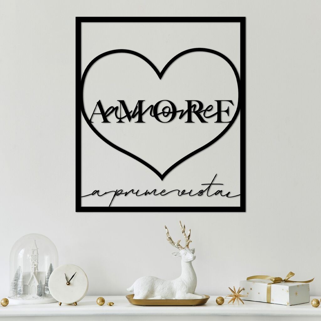 Wallity Zidna dekoracija Amore Prima Vista 2, 49 x 56 cm, Crna