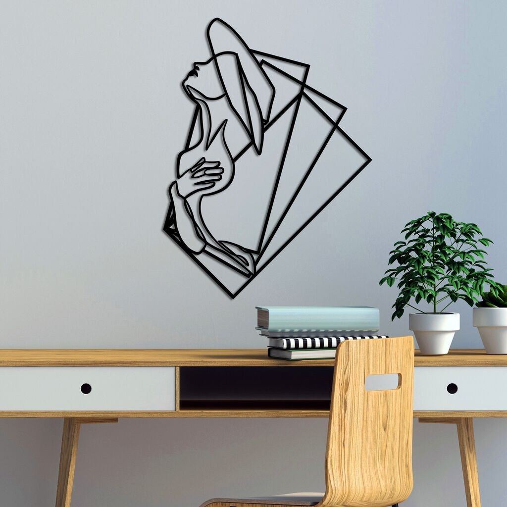 Wallity Zidna dekoracija Žena 1 - L, 70 x 52 cm, Crna