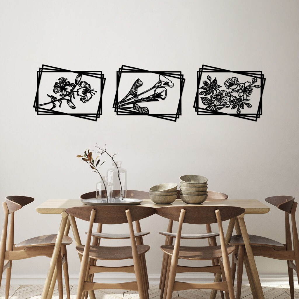 Wallity Zidna dekoracija Cvijeće 2 - 514, 47 x 60 cm, Crna