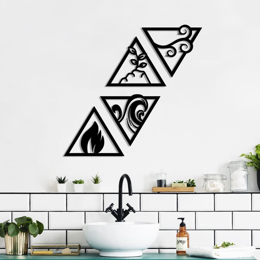 Wallity Zidna dekoracija za elemente, 30 x 25 cm, crna